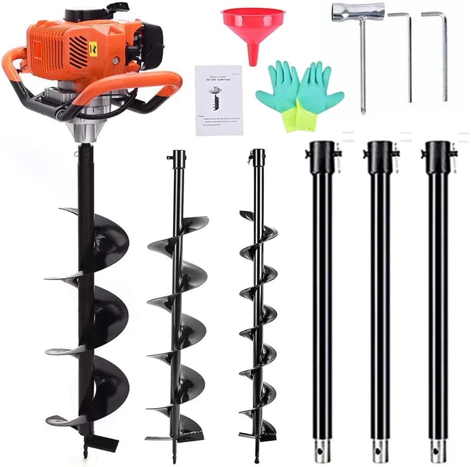 PRIJESSE Gas Powered Post Hole Digger Earth Auger Drill