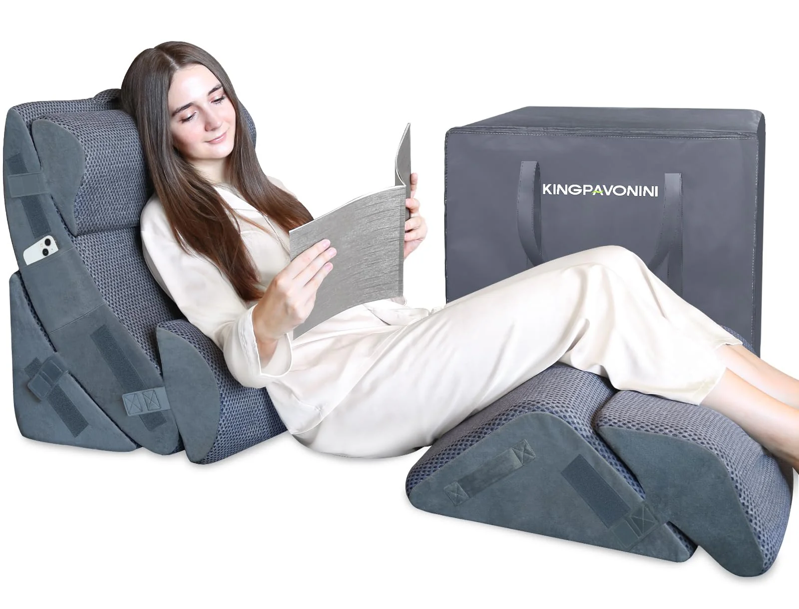 KingPavonini 6PCS Orthopedic Bed Wedge Pillow for Sleeping