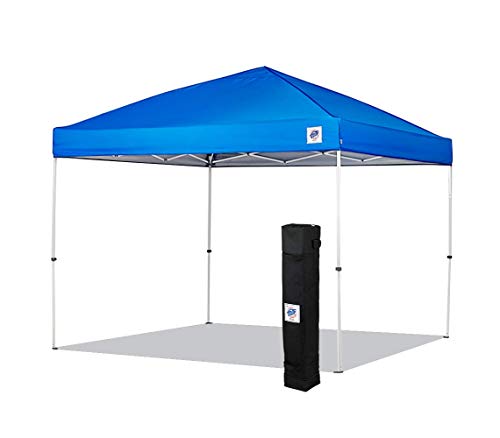 Envoy Instant Shelter Canopy, 10' x 10', Roller Bag, 4-Piece Spike Set, Recreational Grade Royal Blue Top