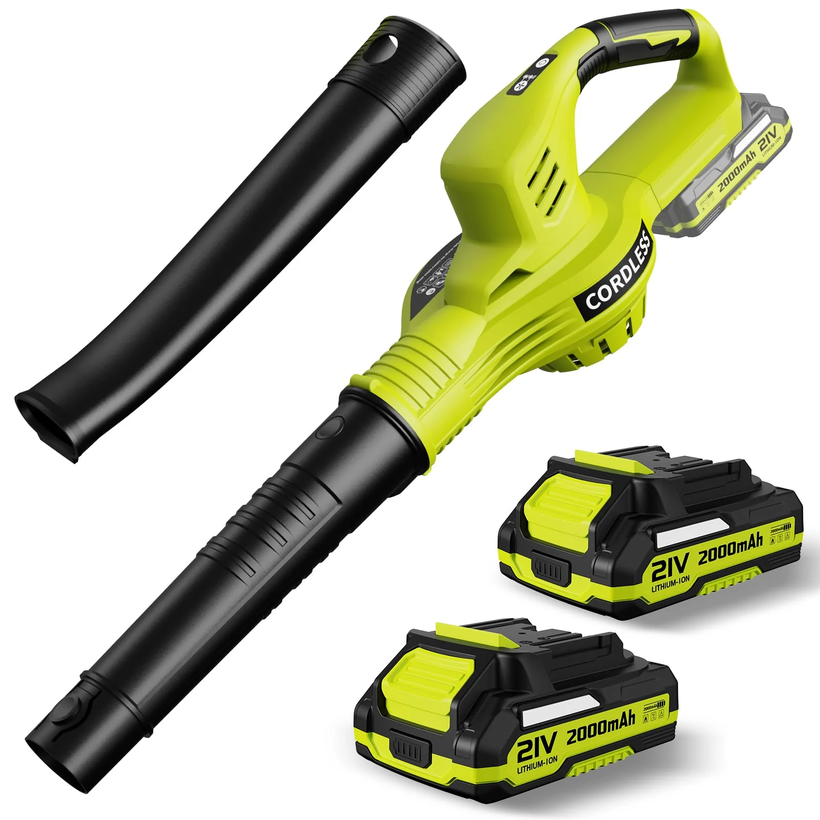 LAZYBOI Electric Leaf Blower Cordless with 2 Batteries and Charger