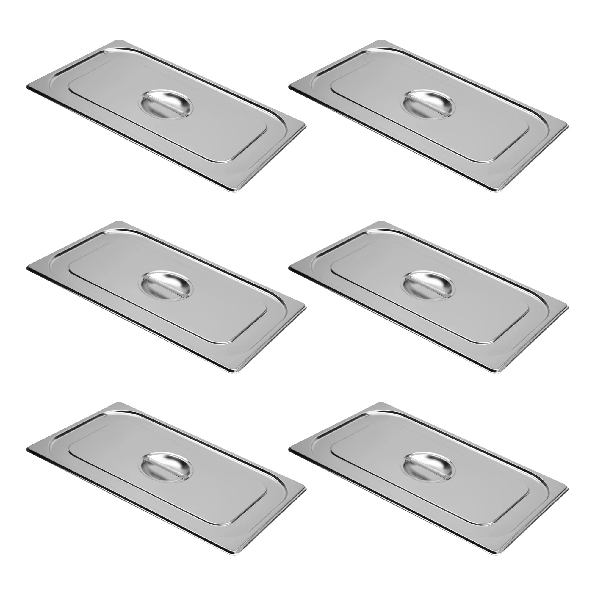 BIEAMA 6-Pack Full Size Steam Table Pan Cover, Lid with Handle