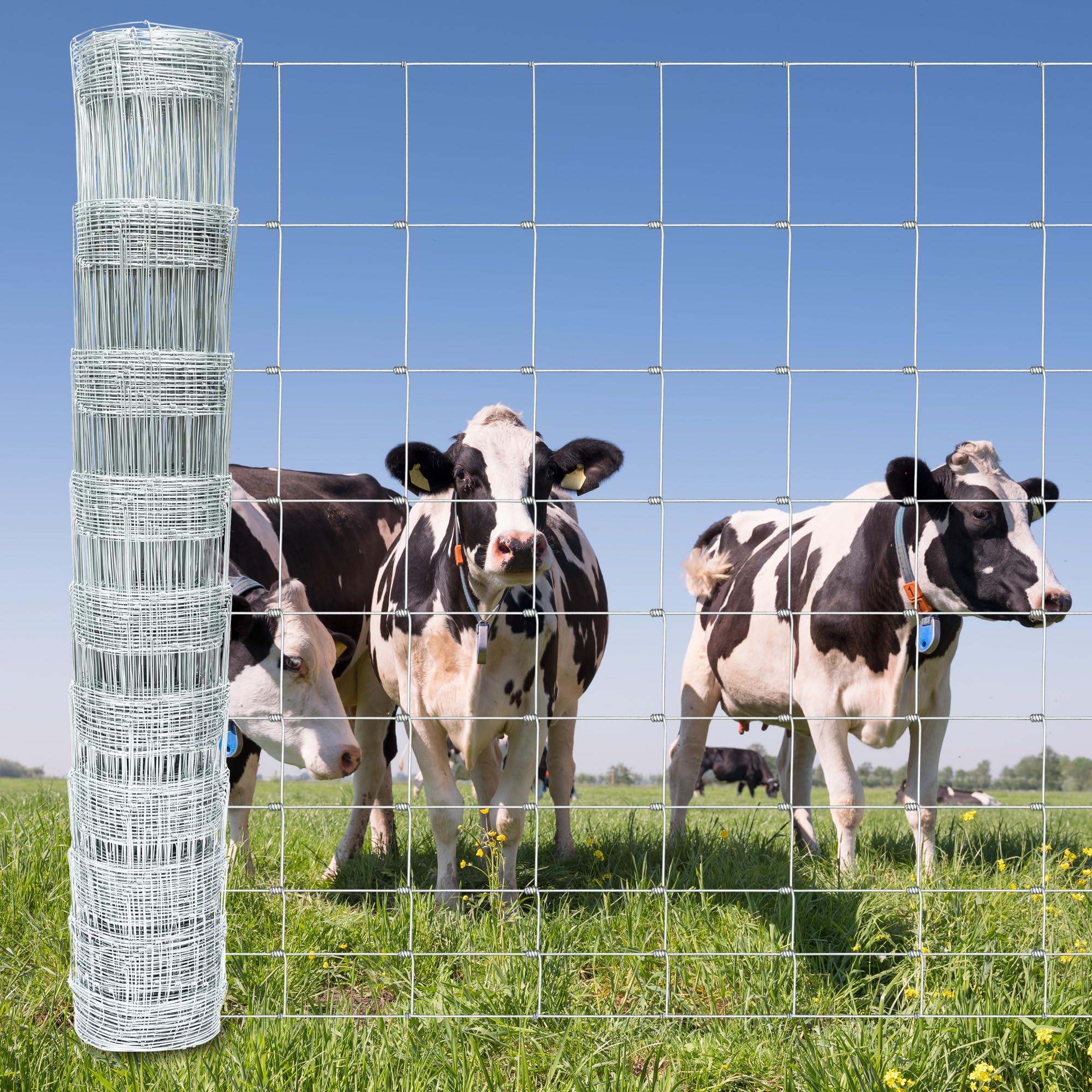 YESON Farm Fence 4ft. x 164ft Galvanized Field Wire Fencing