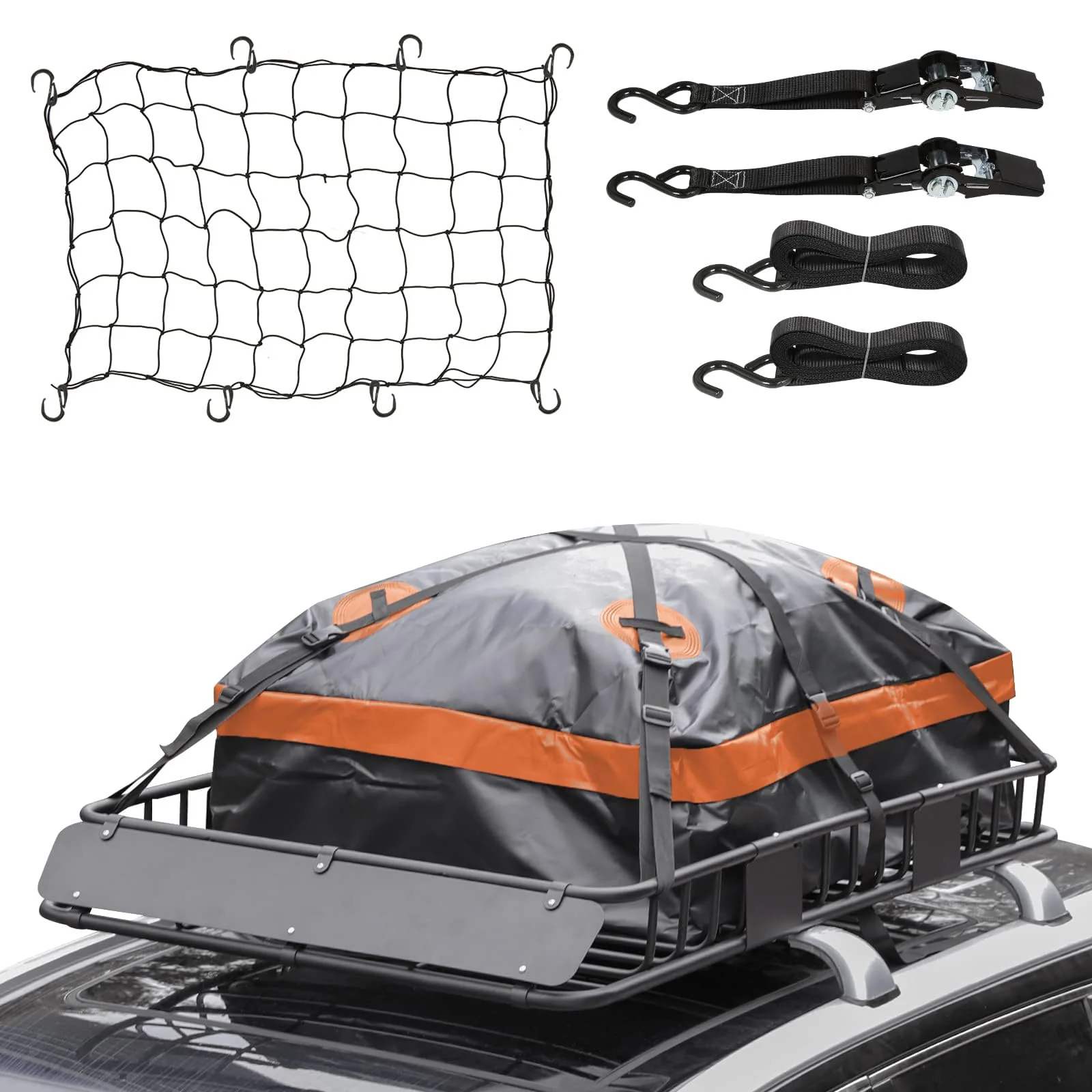 WEIZE 54" x 34" Heavy Duty Roof Rack, Rooftop Cargo Carrier Basket