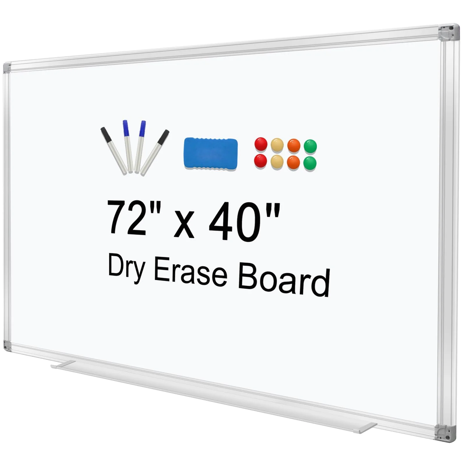 H-Qprobd Dry Erase Board for Wall 72"x40" with Long Pen Tray