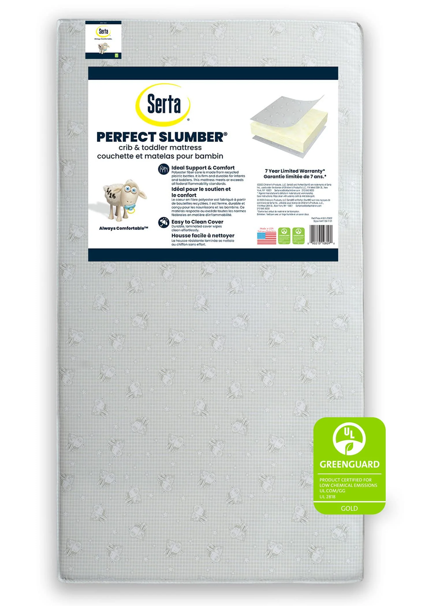 Serta Perfect Slumber Dual Sided Crib and Toddler Mattress