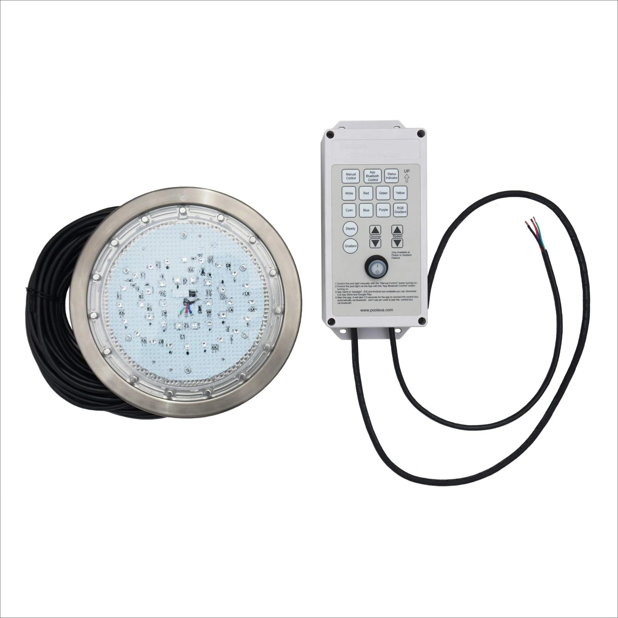 Poolexa 10 Inch Large LED Multicolor Inground Pool Light