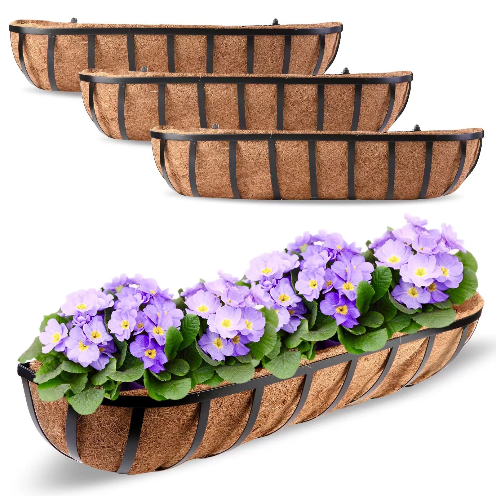 Harmiden 4 Pcs 30“ Window Box Deck Railing Planter