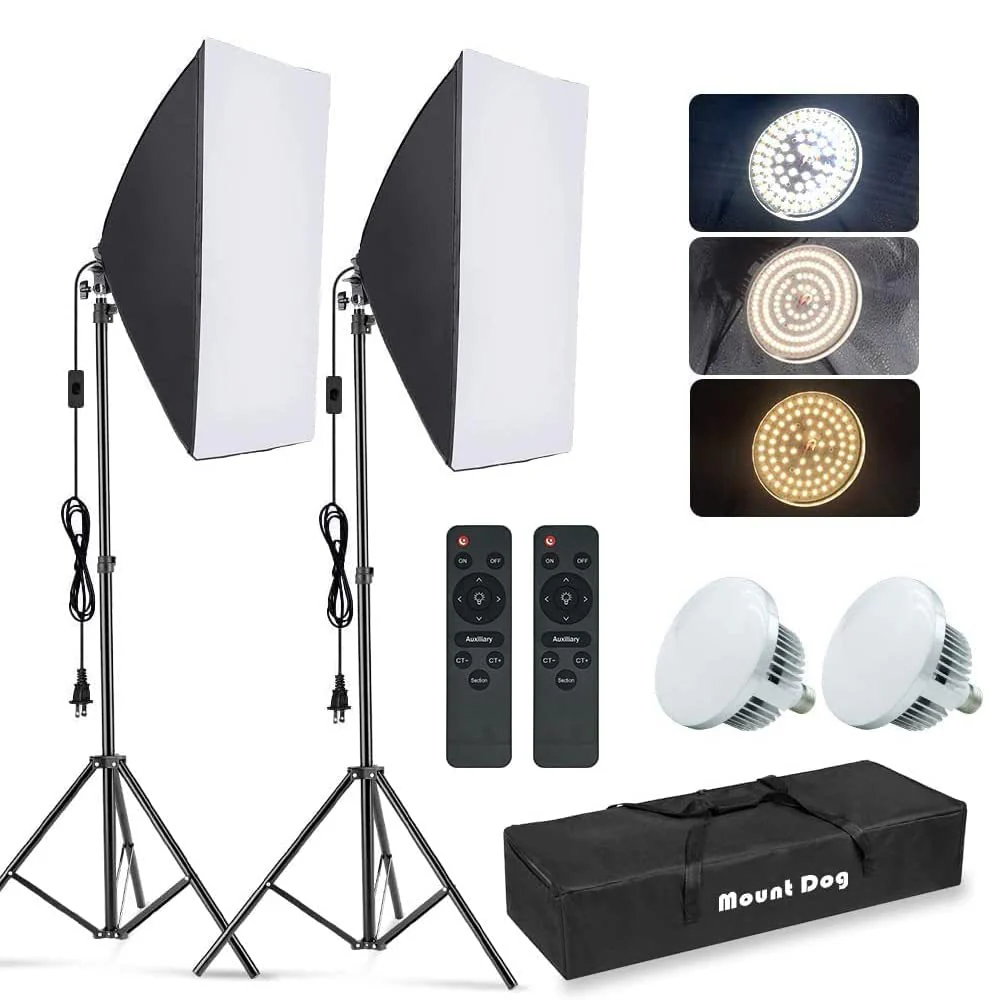 MOUNTDOG Softbox Lighting Kit, 2x19.7"x27.5"