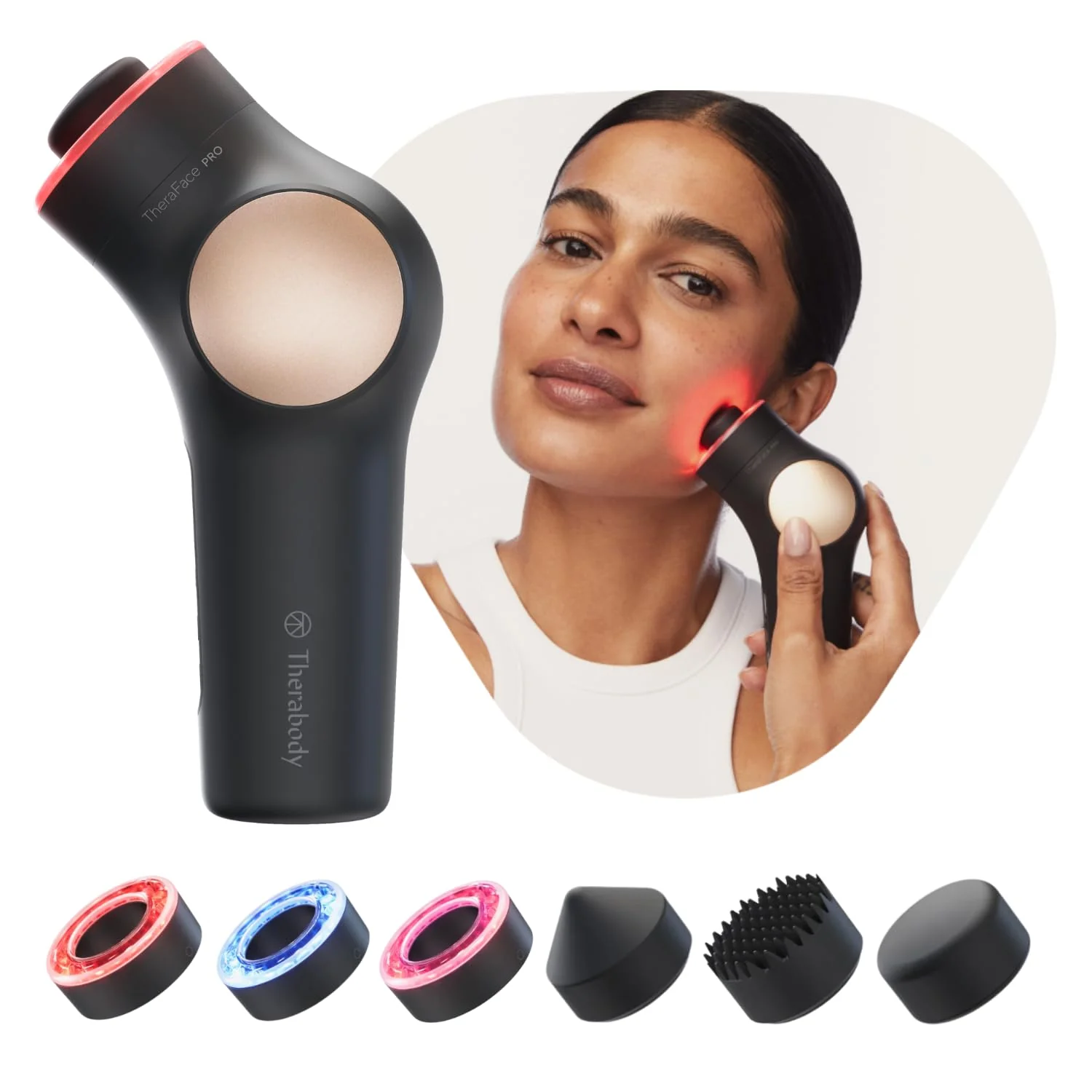 TheraFace LED Handheld Facial Massage and Light Therapy Device