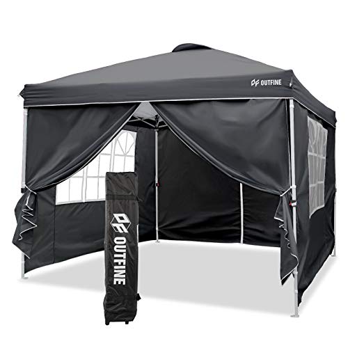 10'x10' Pop Up Commercial Instant Gazebo Tent, Fully Waterproof, Outdoor Party Canopies with 4 Removable Sidewalls