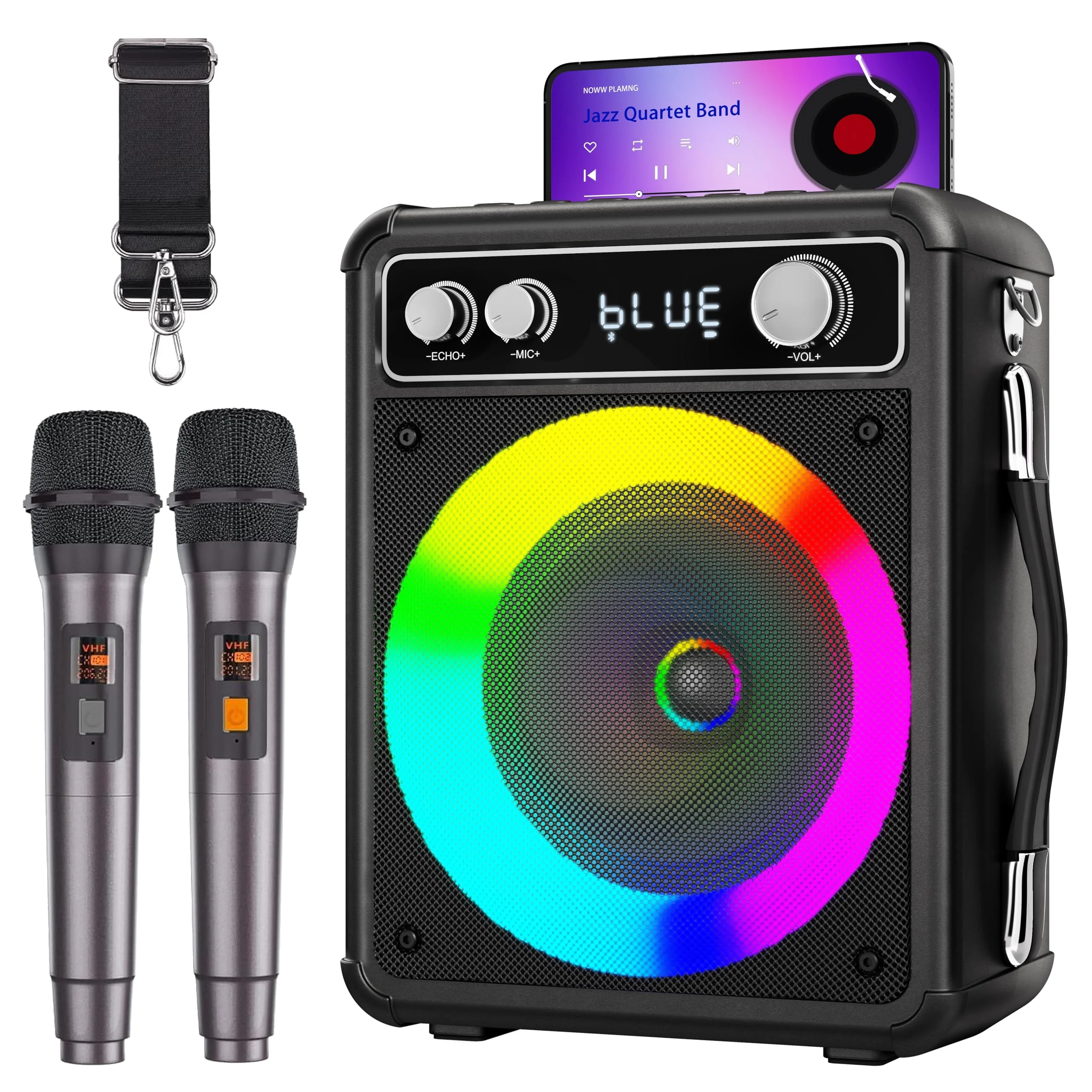 BONAOK Karaoke Machine, Portable Bluetooth Speaker