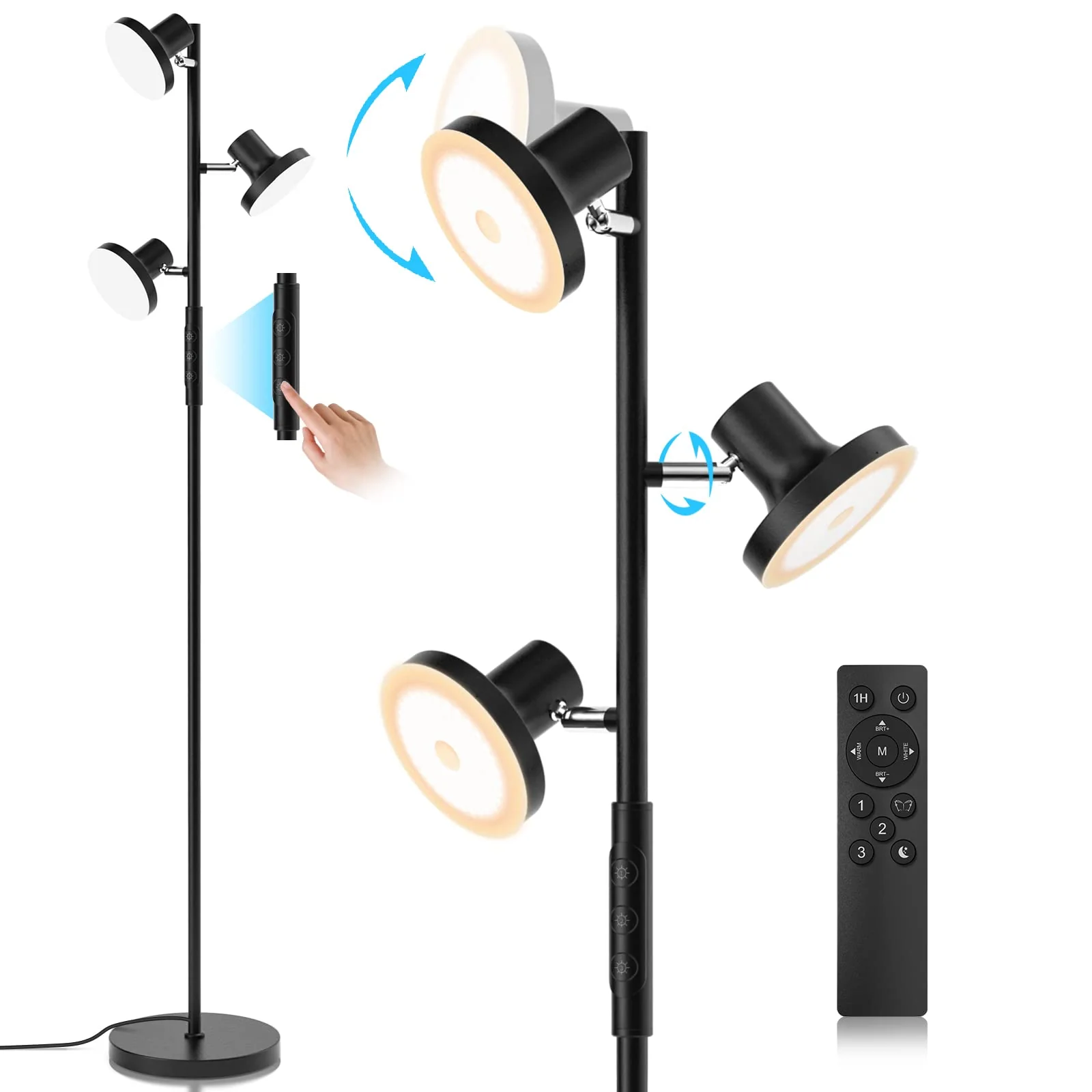SIBRILLE 36W LED Tree Floor Lamp, Modern Dimmable Standing Lamp