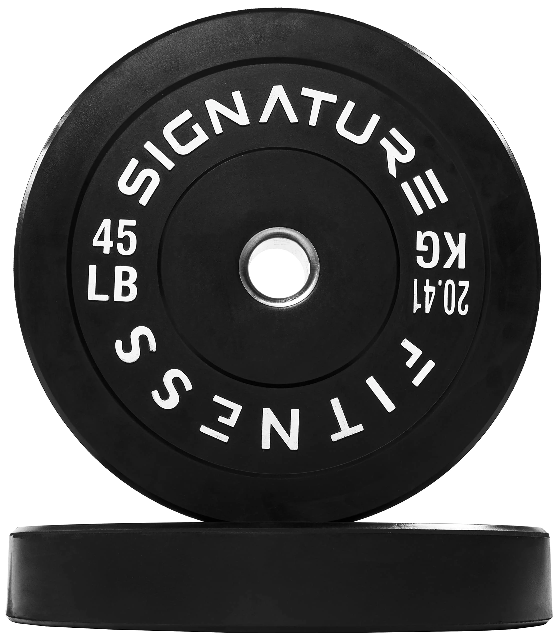 Signature Fitness 2" Olympic Bumper Plate Weight Plates with Steel Hub