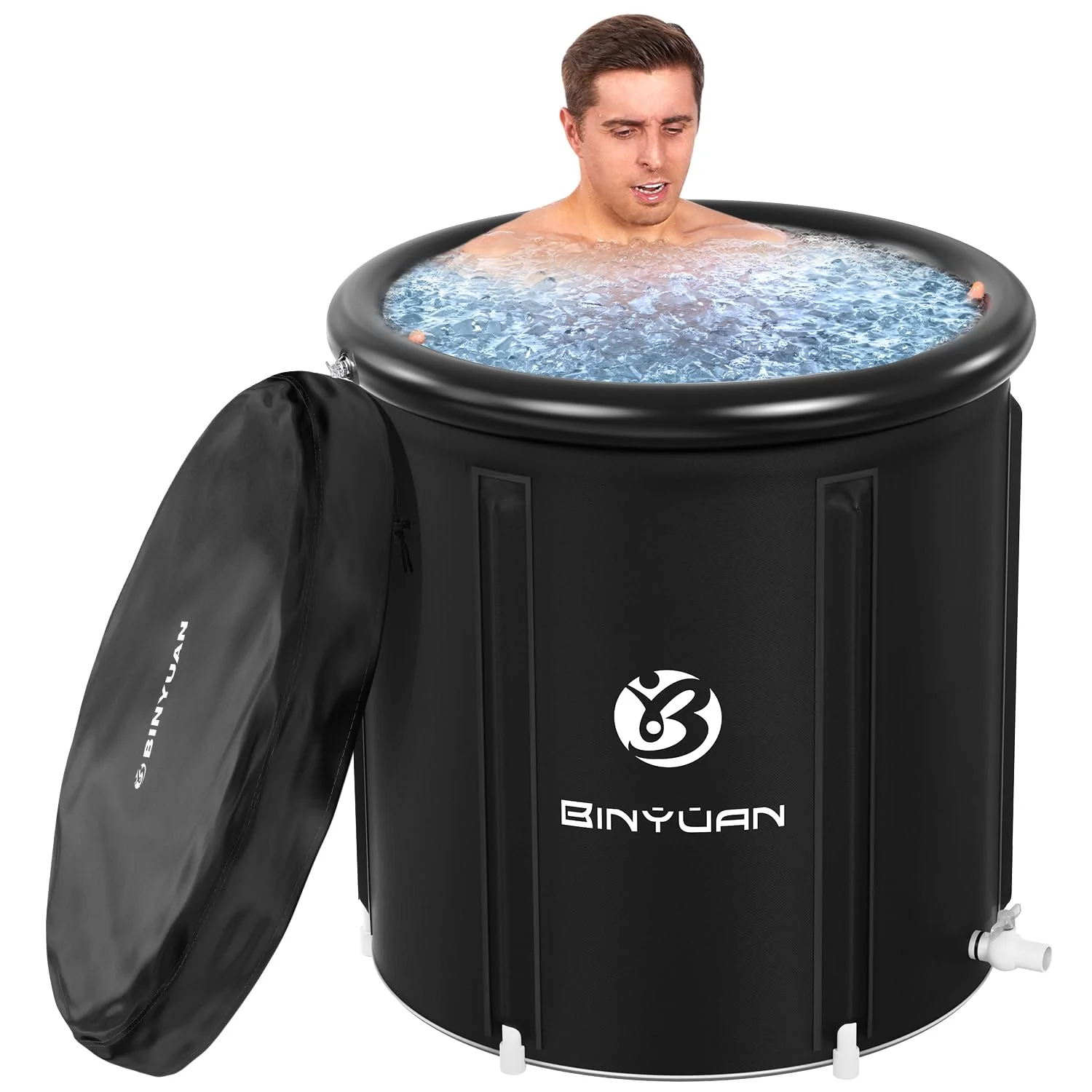 BINYUAN XL Large Ice Bath Tub for Athletes With Cover 106 Gallons
