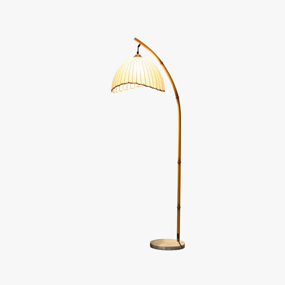 Ozawa Vintage Bamboo Shape Metal Fabric Floor Lamp