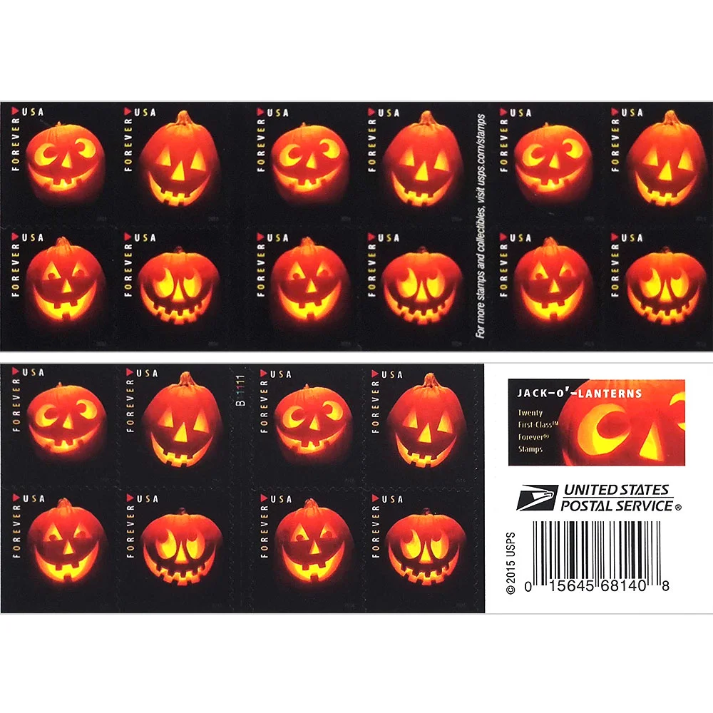 Jack-O'-Lanterns 2016 - 5 Sheets / 100 Pcs