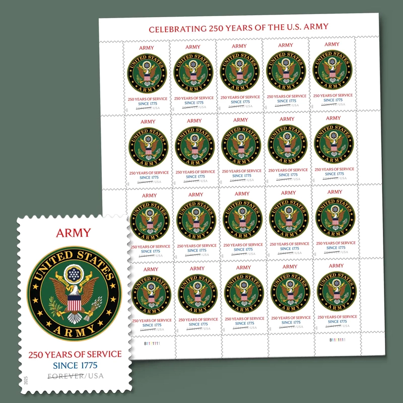 U.S. Army 250th 2025 - 5 Sheets / 100 Pcs