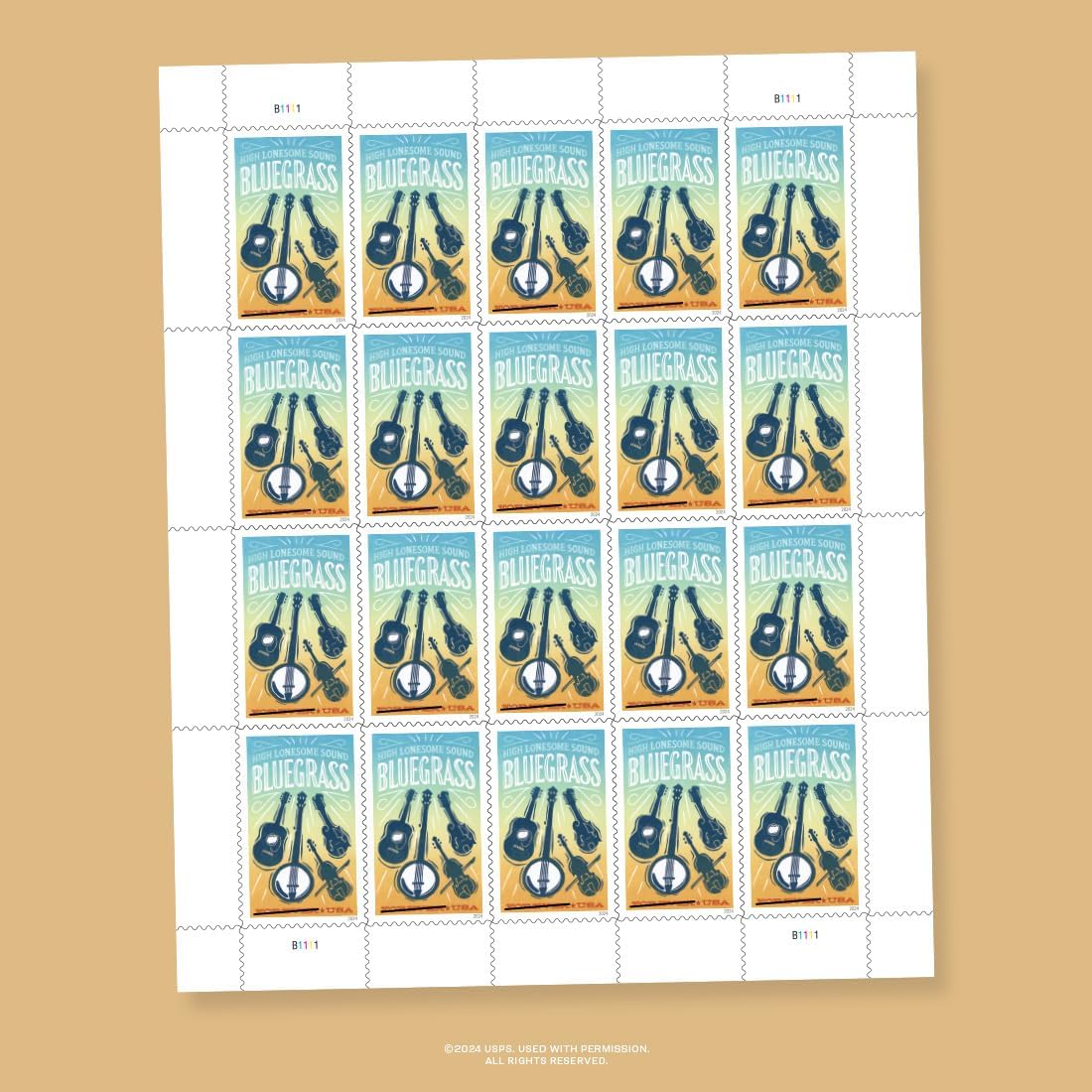 Bluegrass 2024- 5 Sheets / 100 Pcs