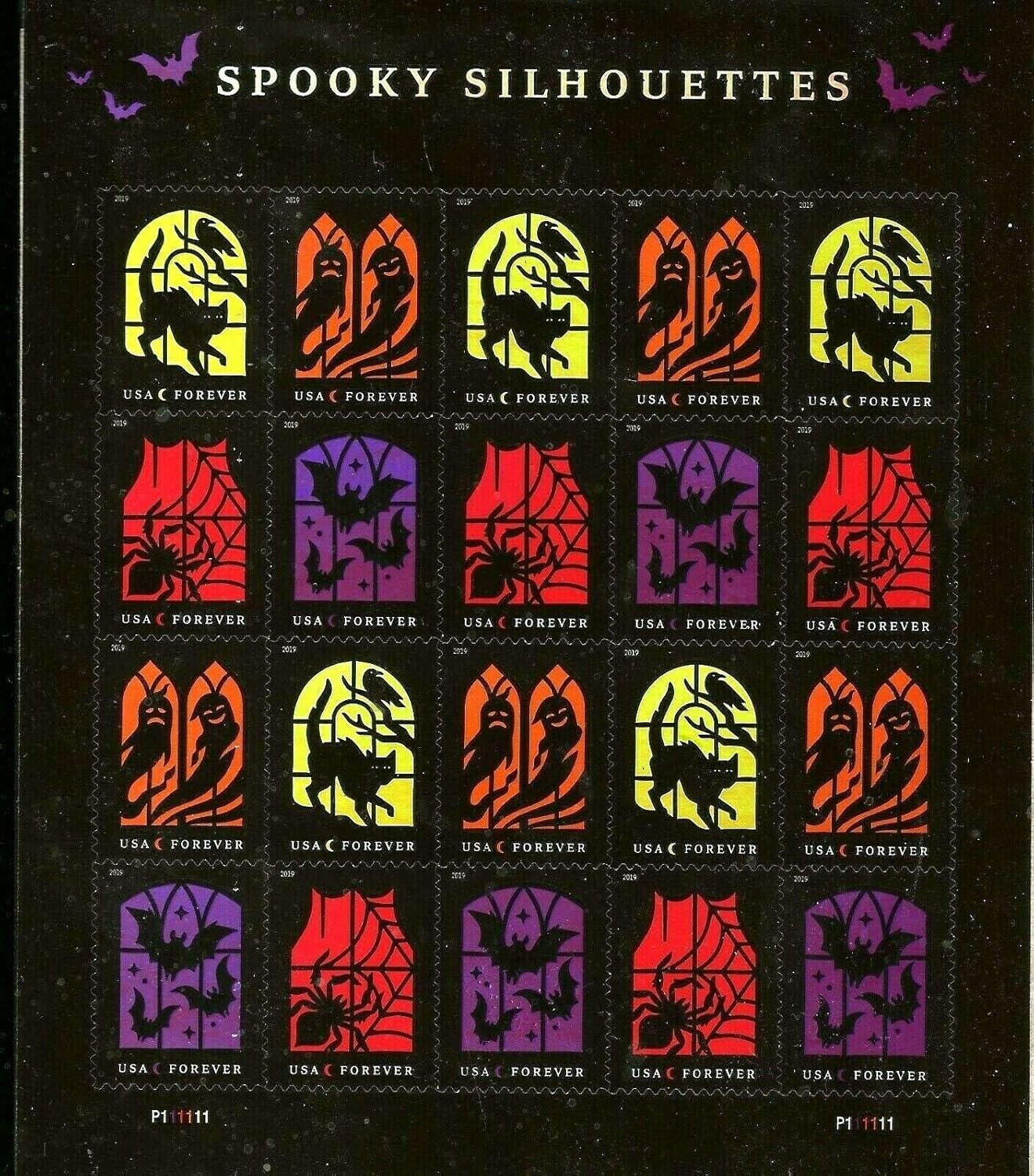 Spooky Silhouettes 2019 - 5 Sheets / 100 Pcs