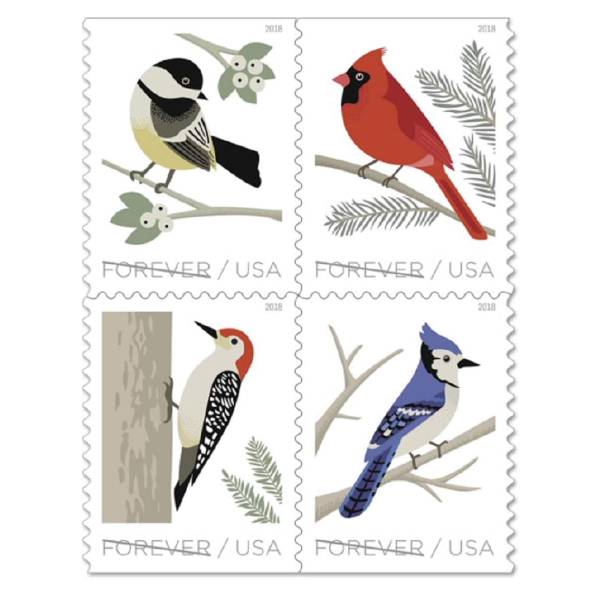 Birds in Winter 2018 - 5 Sheets / 100 Pcs