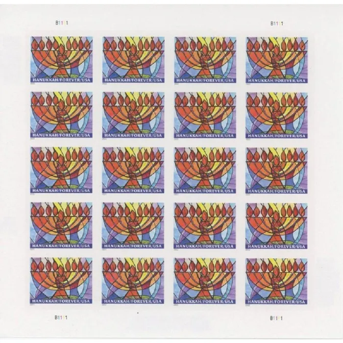 Hanukkah 2022 - 5 Sheets / 100 Pcs