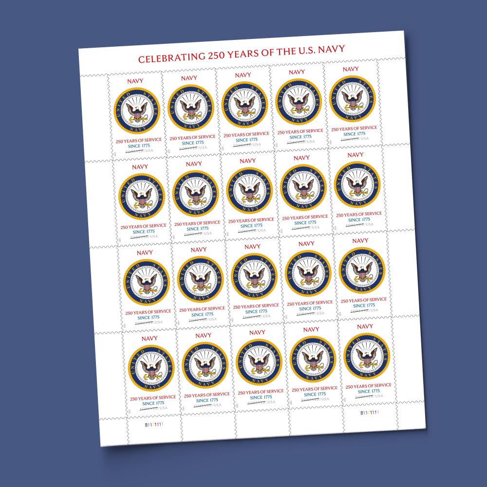U.S. Navy 250th 2025 - 5 Sheets / 100 Pcs