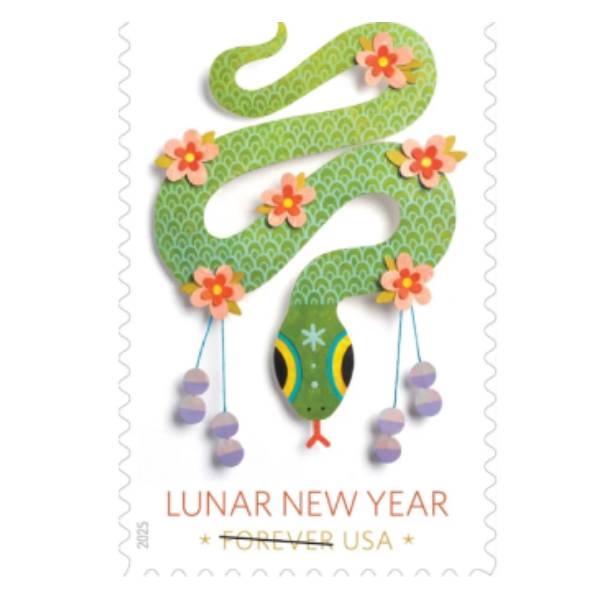 Lunar New Year • Year of the Snake 2025 - 5 Sheets / 100 Pcs