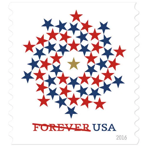 Patriotic Spiral Stars 2016 - 5 Booklets / 50 Pcs