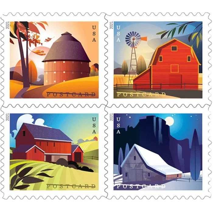 Barn Postcard 2021 - 5 Booklets / 100 Pcs