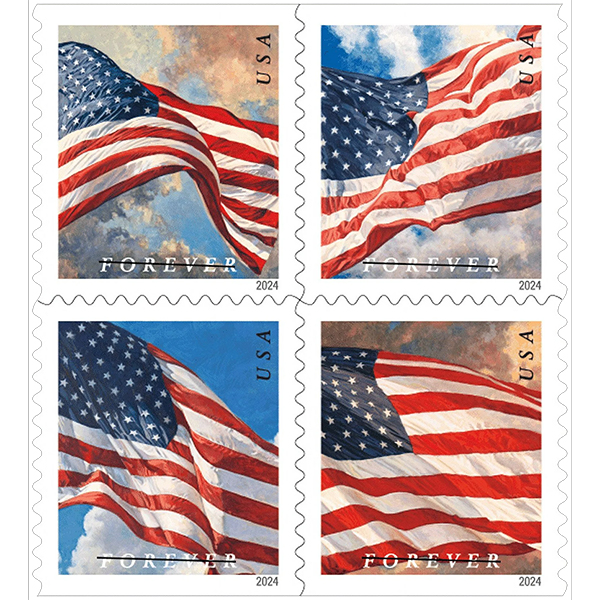 U.S. Flags 2024 Roll - 1 Roll / 100 Pcs