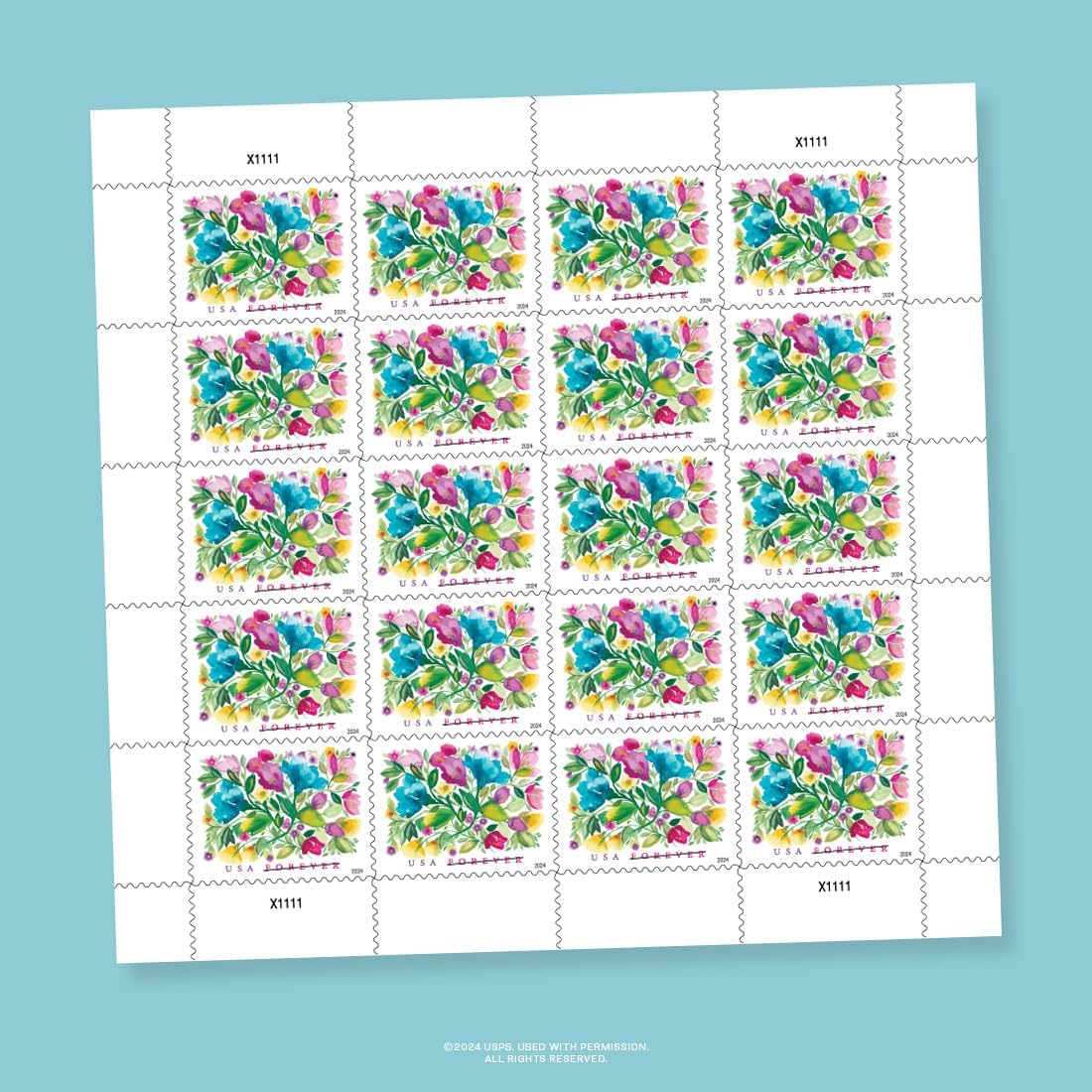 Celebration Blooms 2024 - 5 Sheets / 100 Pcs