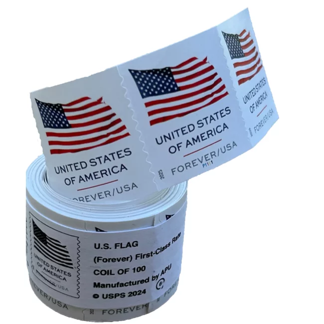 U.S. Flag 2025 Roll - 1 Roll / 100 Pcs