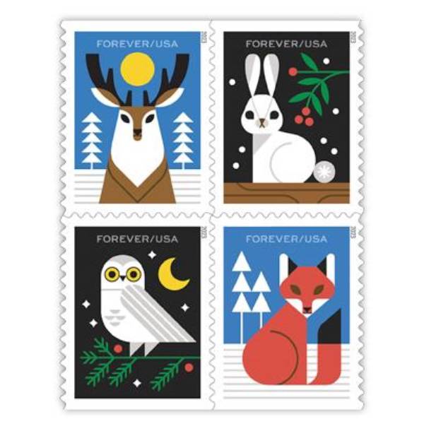 Winter Woodland Animals 2023 - 5 Sheets / 100 Pcs