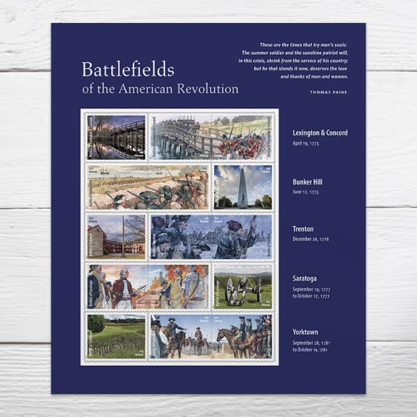 Battlefields of The American Revolution 2025 - 5 Sheets / 75 Pcs