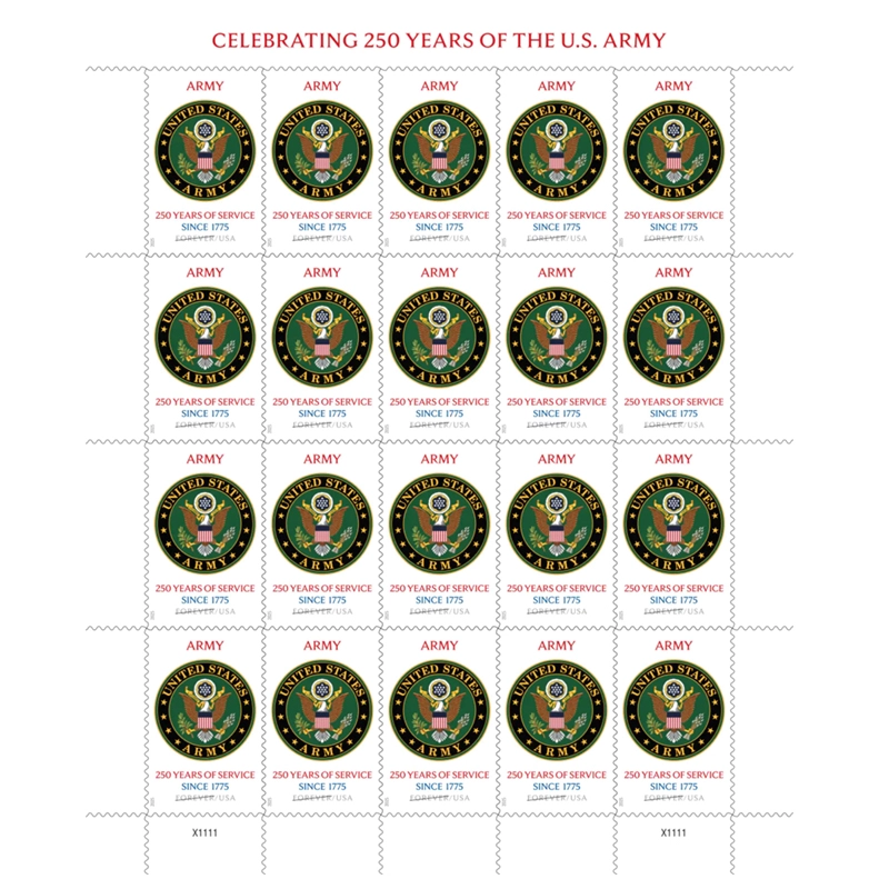 U.S. Army 250th 2025 - 5 Sheets / 100 Pcs