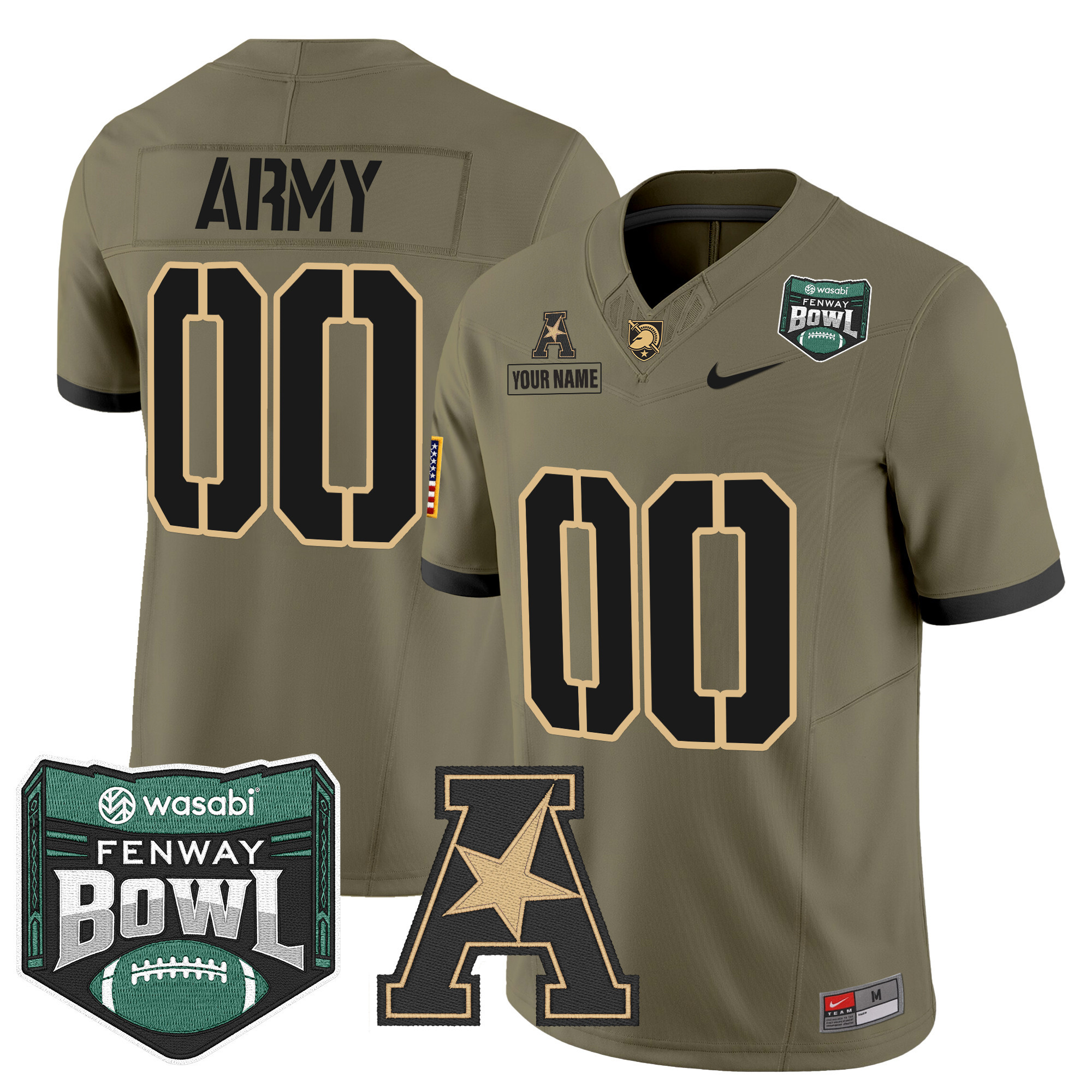Army Black Knights 2025 Fenway Bowl Vapor Limited Custom Jersey - All Stitched