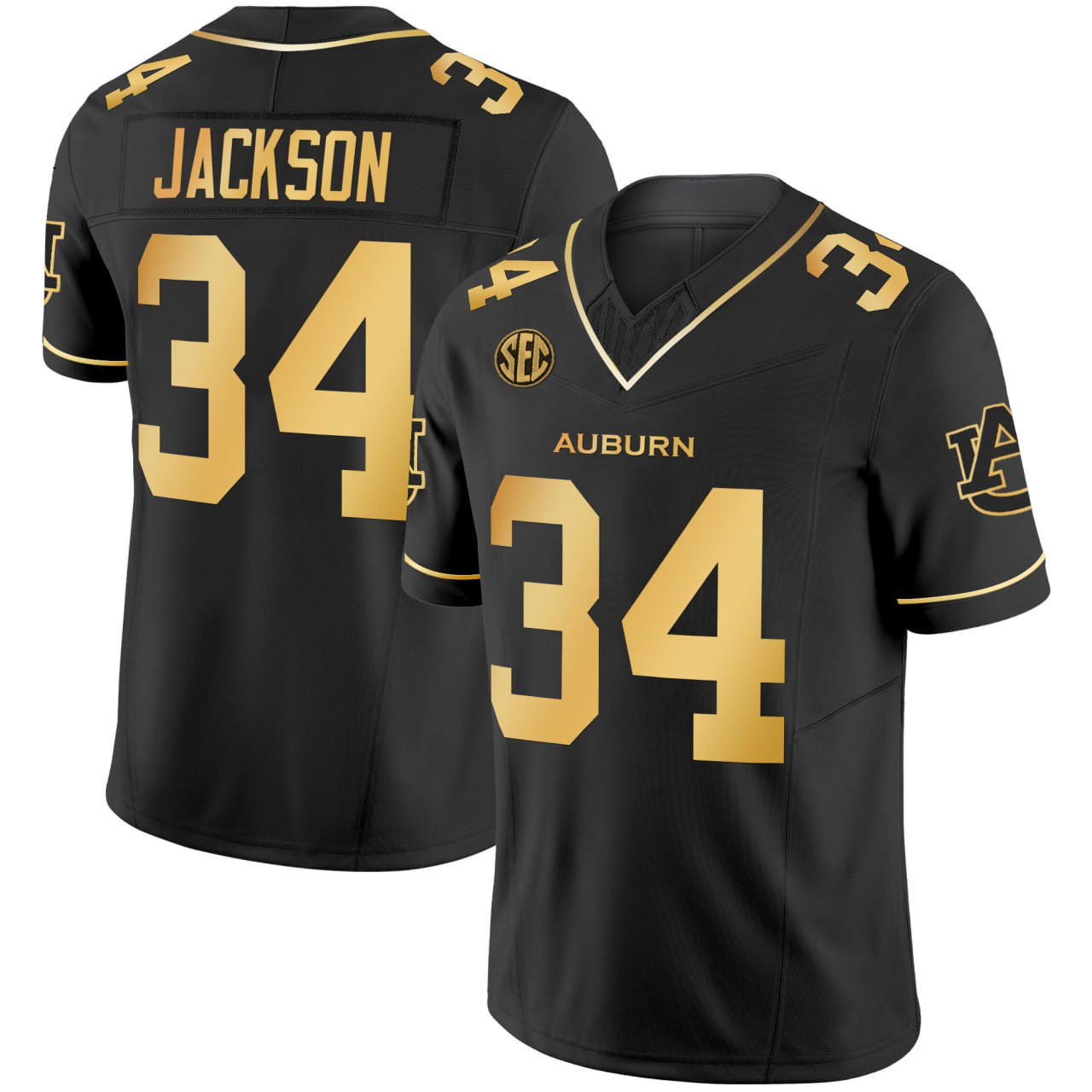 Bo Jackson Auburn Tigers Black Gold Jersey - All Stitched