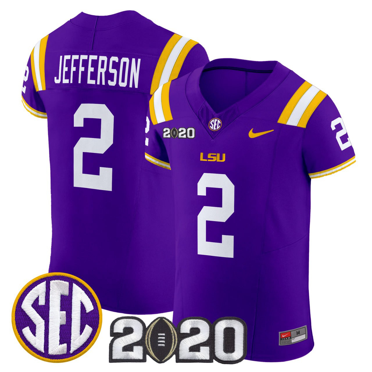 Justin Jefferson LSU Tigers Purple Elite Limited Jersey - All Stitched