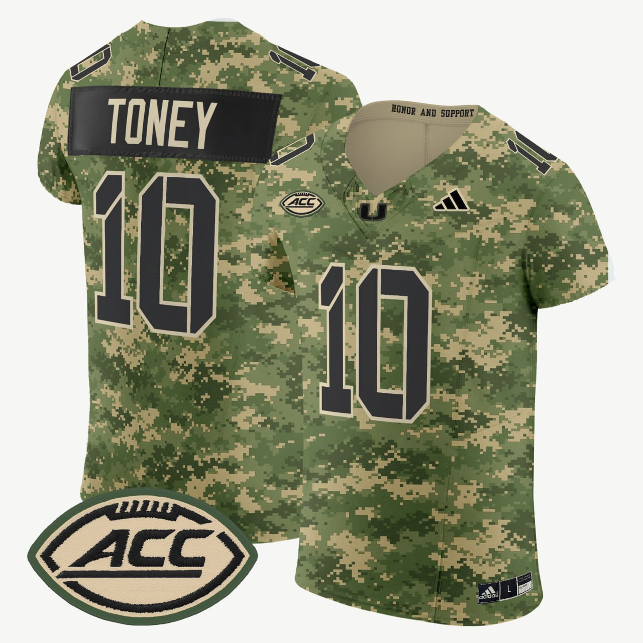 Malachi Toney Miami Hurricanes 2025 'Honor and Support' Elite Jersey - All Stitched