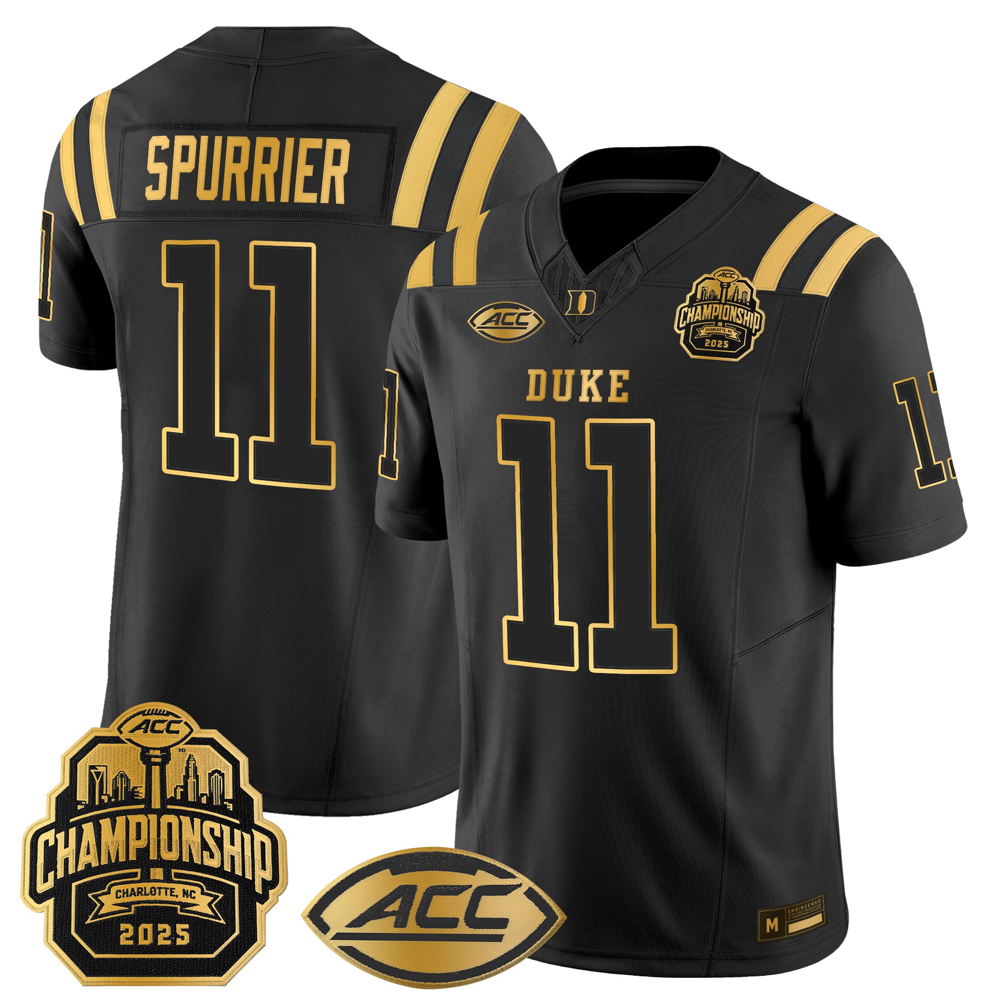 Men's Duke Blue Devils 2025 ACC Championship Gold Vapor Limited Jersey - All Stitched