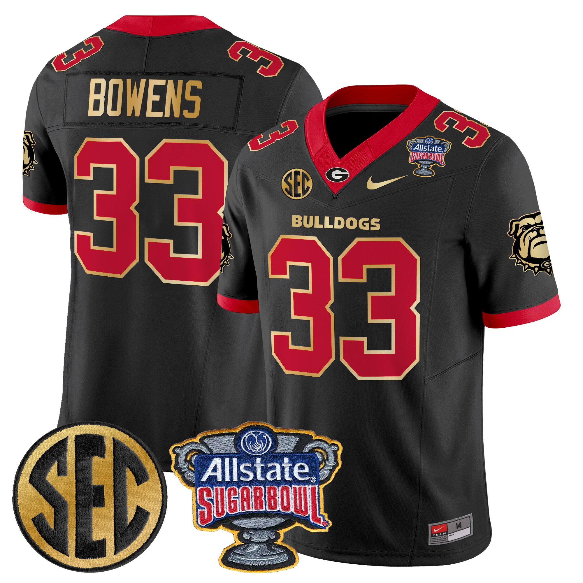 Men's Georgia Bulldogs Sugar Bowl Patch Vapor Limited Jersey - All Stitched