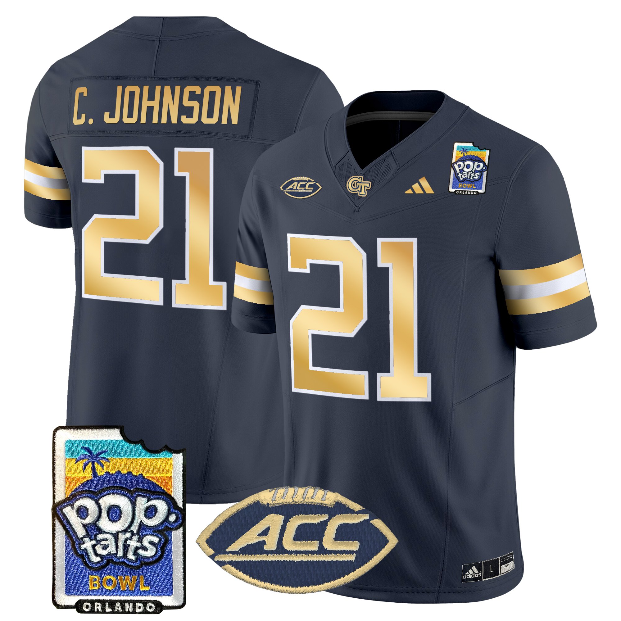 Men's Georgia Tech Yellow Jackets Pop-Tarts Bowl Vapor Limited Jersey - All stitched