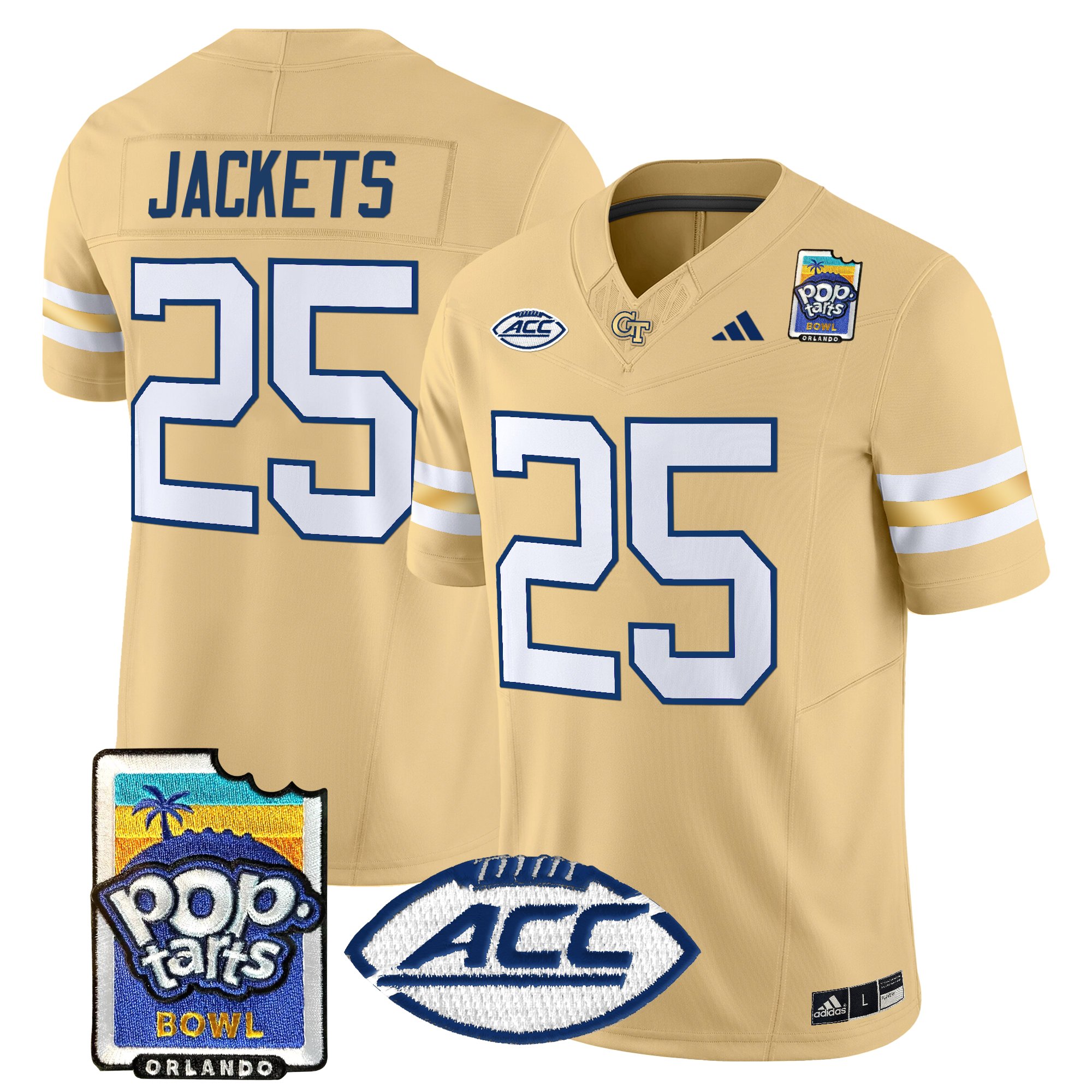 Men's Georgia Tech Yellow Jackets Pop-Tarts Bowl Vapor Limited Jersey - All stitched