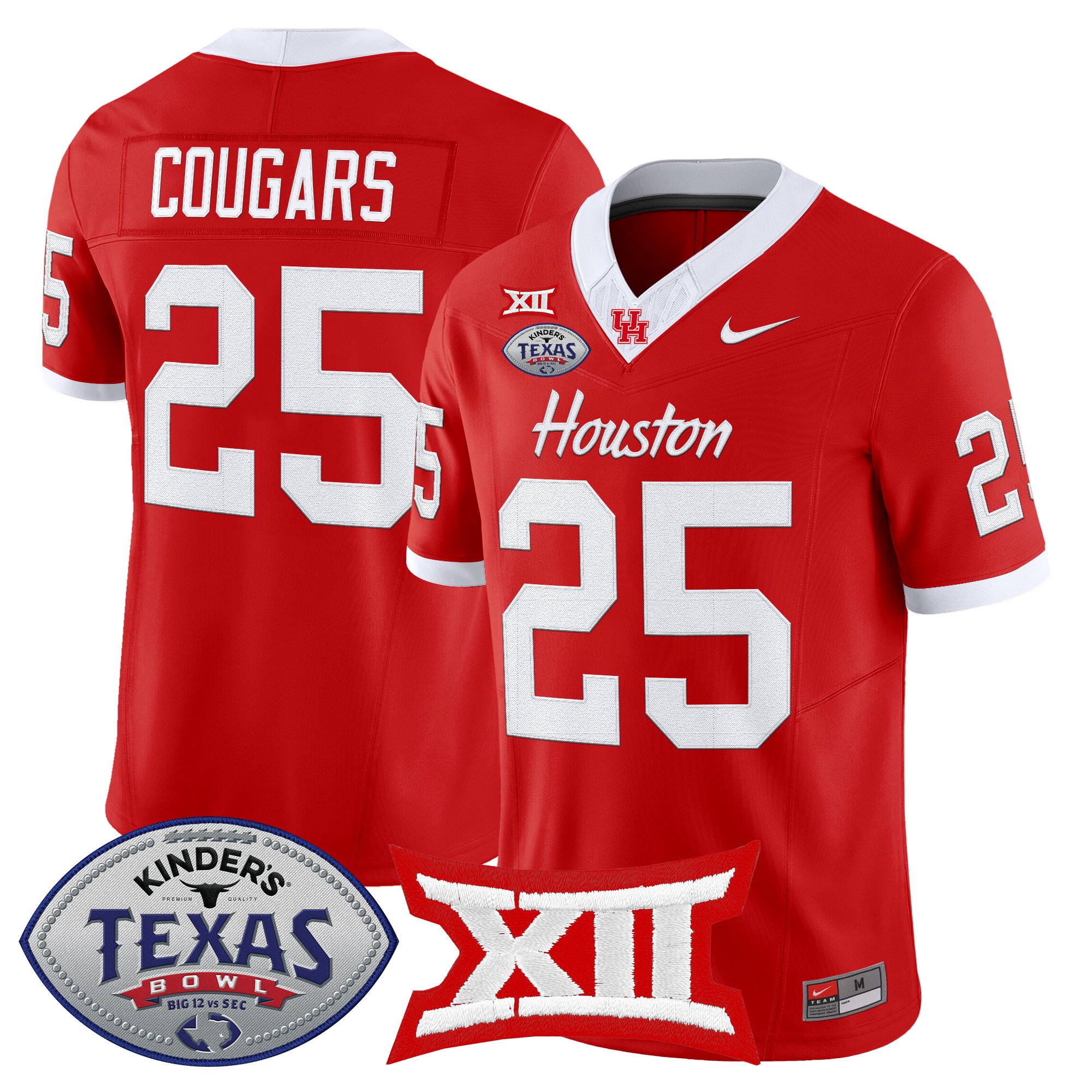 Men's Houston Cougars 2025 Texas Bowl Vapor Limited Jersey - All Stitched