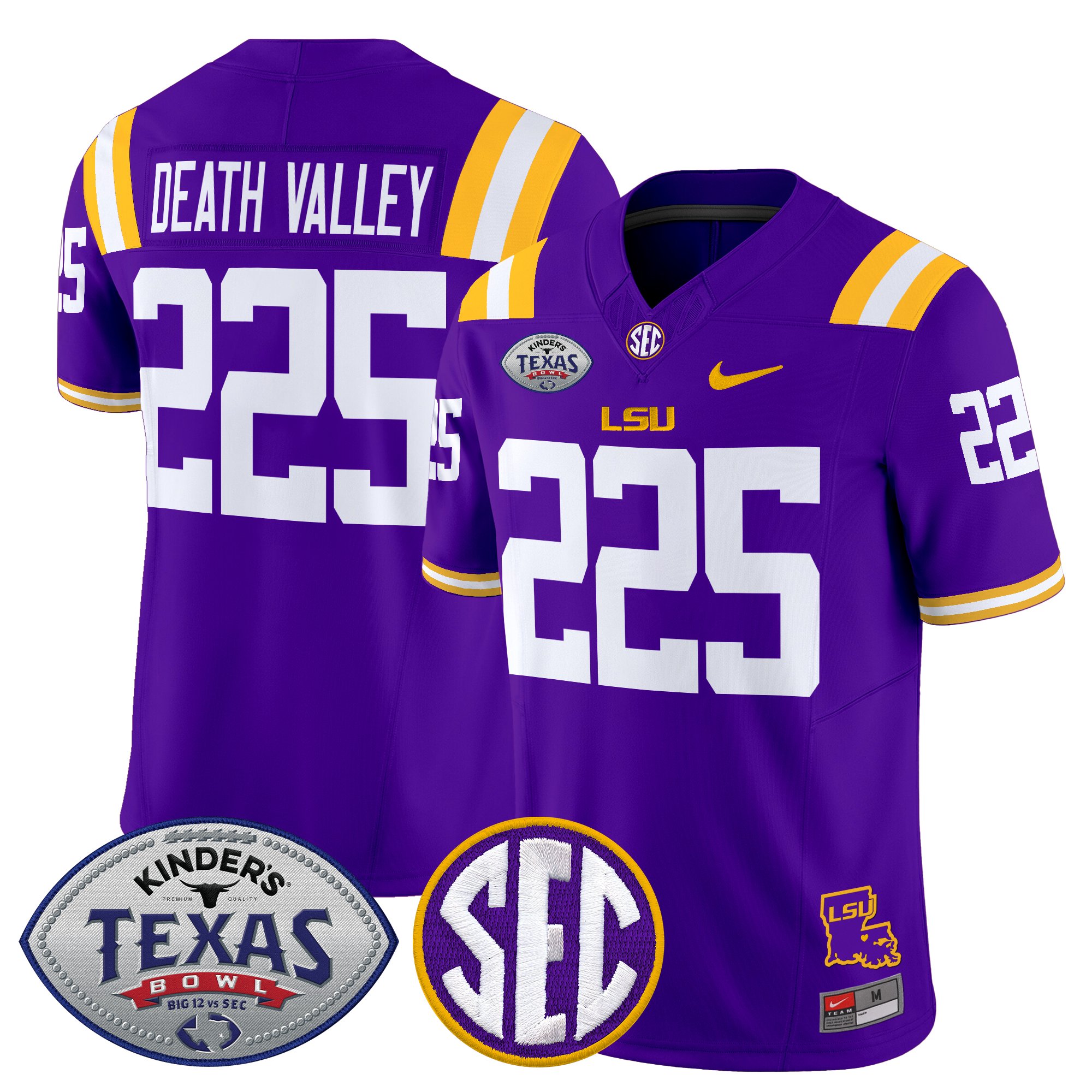 Men's LSU Tigers 2025 Texas Bowl Vapor Limited Jersey - All Stitched
