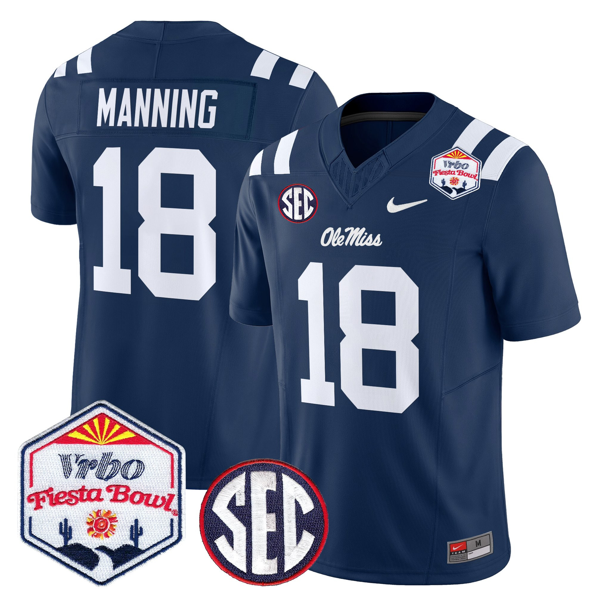 Men's Ole Miss Rebels 2026 The Fiesta Bowl Vapor Limited Jersey - All Stitched