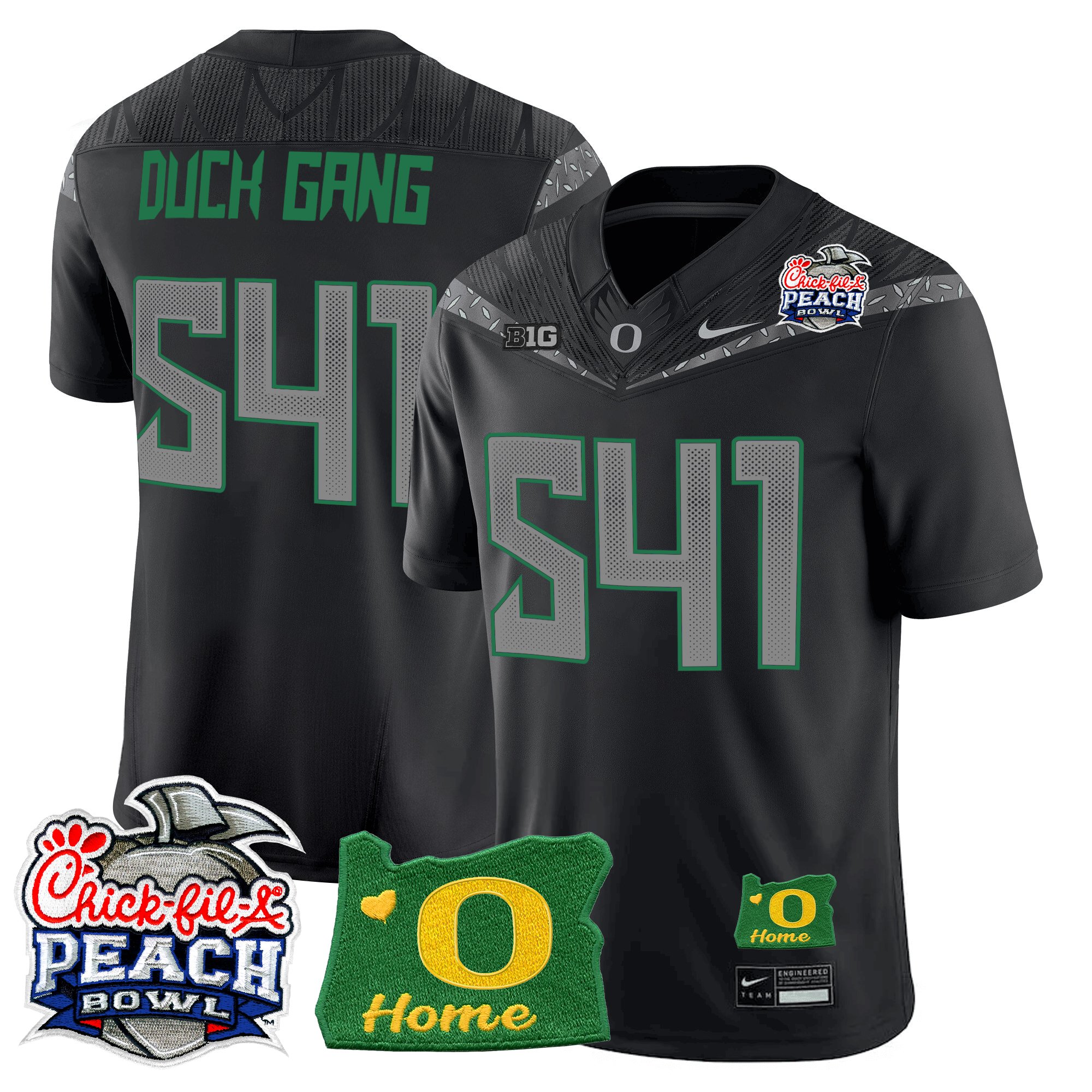 Men's Oregon Ducks 2026 Peach Bowl & Oregon State Patch Vapor Limited Jersey - All Stitched