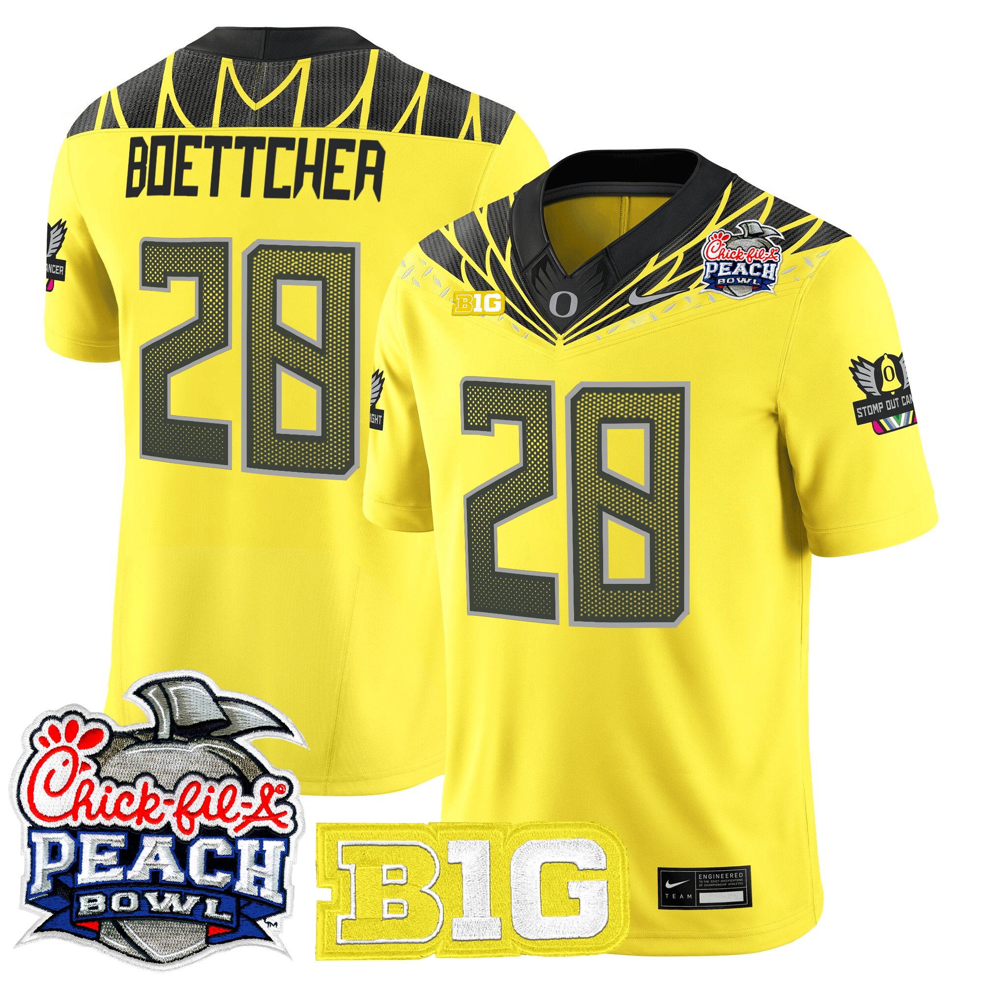 Men's Oregon Ducks 2026 Peach Bowl Vapor Limited Jersey - All Stitched