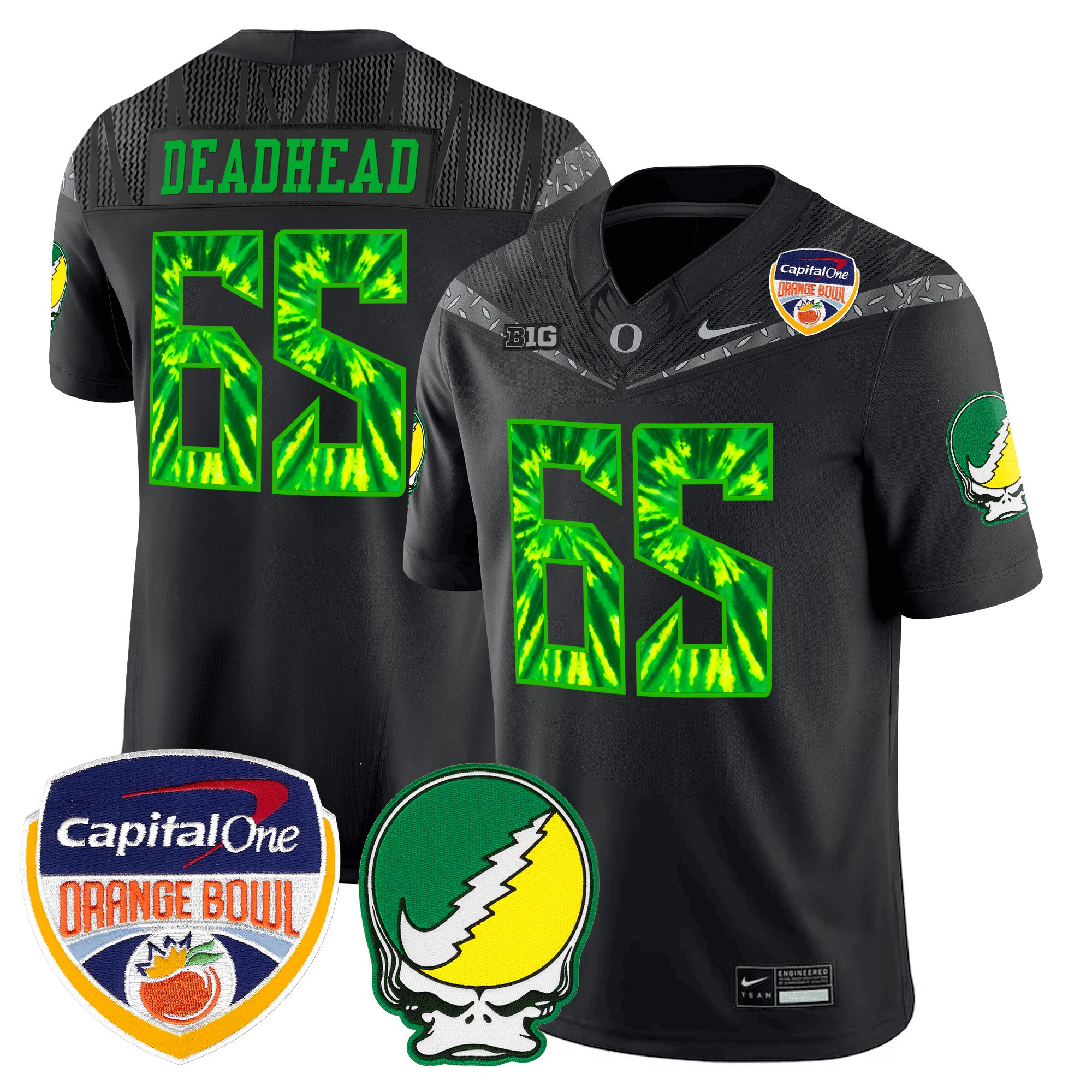 Men's Oregon Ducks "Grateful Ducks" Vapor Limited Jersey - 2025/26 Orange Bowl Patch - All Stitched
