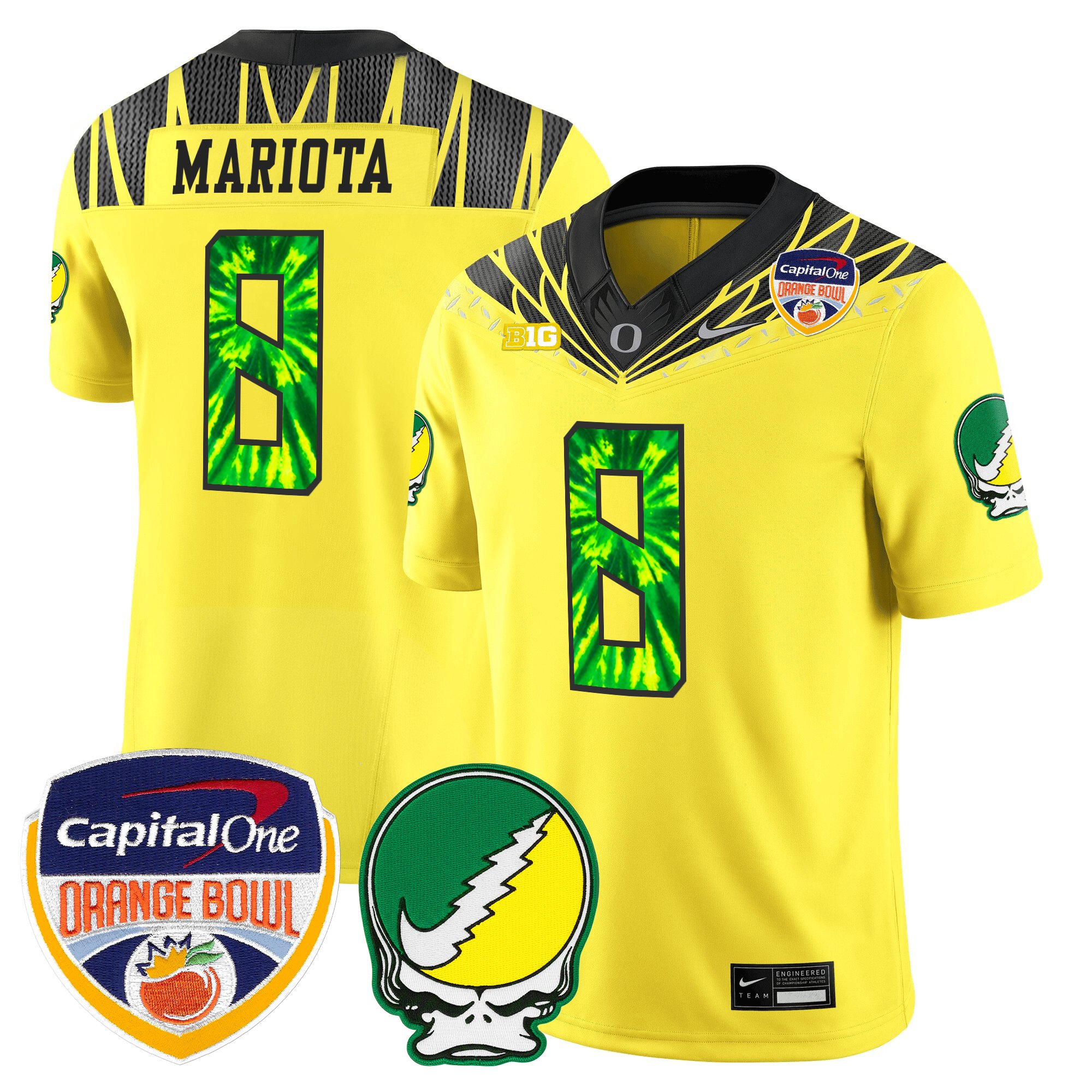Men's Oregon Ducks "Grateful Ducks" Vapor Limited Jersey - 2025/26 Orange Bowl Patch - All Stitched